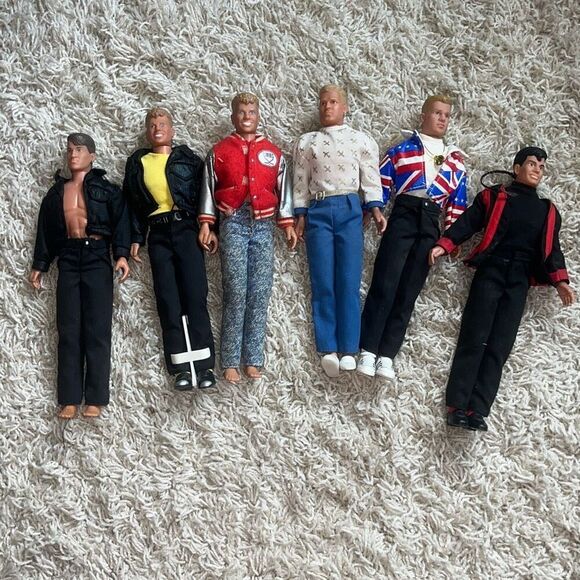 Vintage New Kids On The Block Dolls 6 Piece Set 1990s Hangin’ Loose Figures - Picture 1 of 10